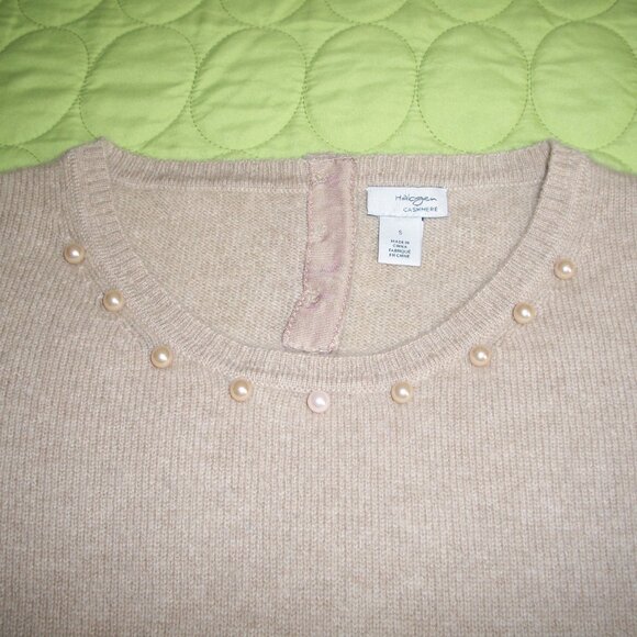 NWOT Halogen Light Beige Cashmere Sweater Short Sleeve - Picture 5 of 16